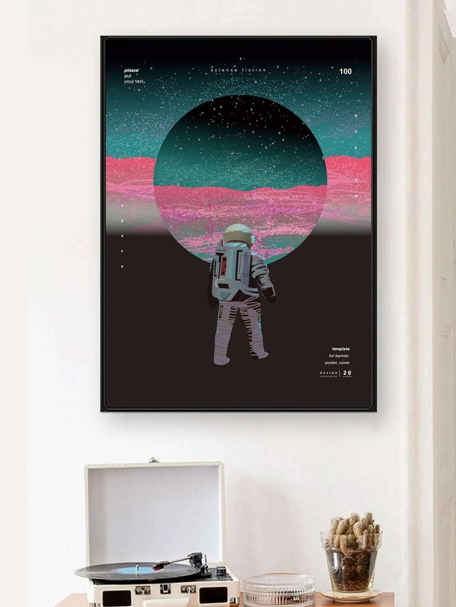 1pc Chemical Fiber Unframed Painting Astronaut Moon Pattern Unframed Picture For Home - Brand My Case