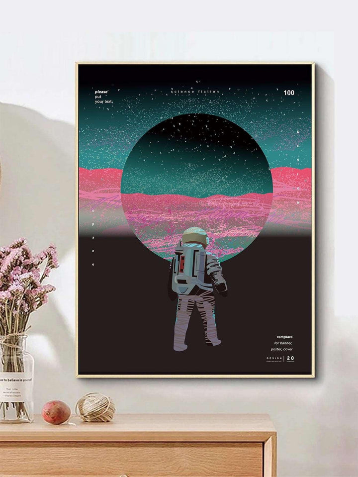 1pc Chemical Fiber Unframed Painting Astronaut Moon Pattern Unframed Picture For Home - Brand My Case