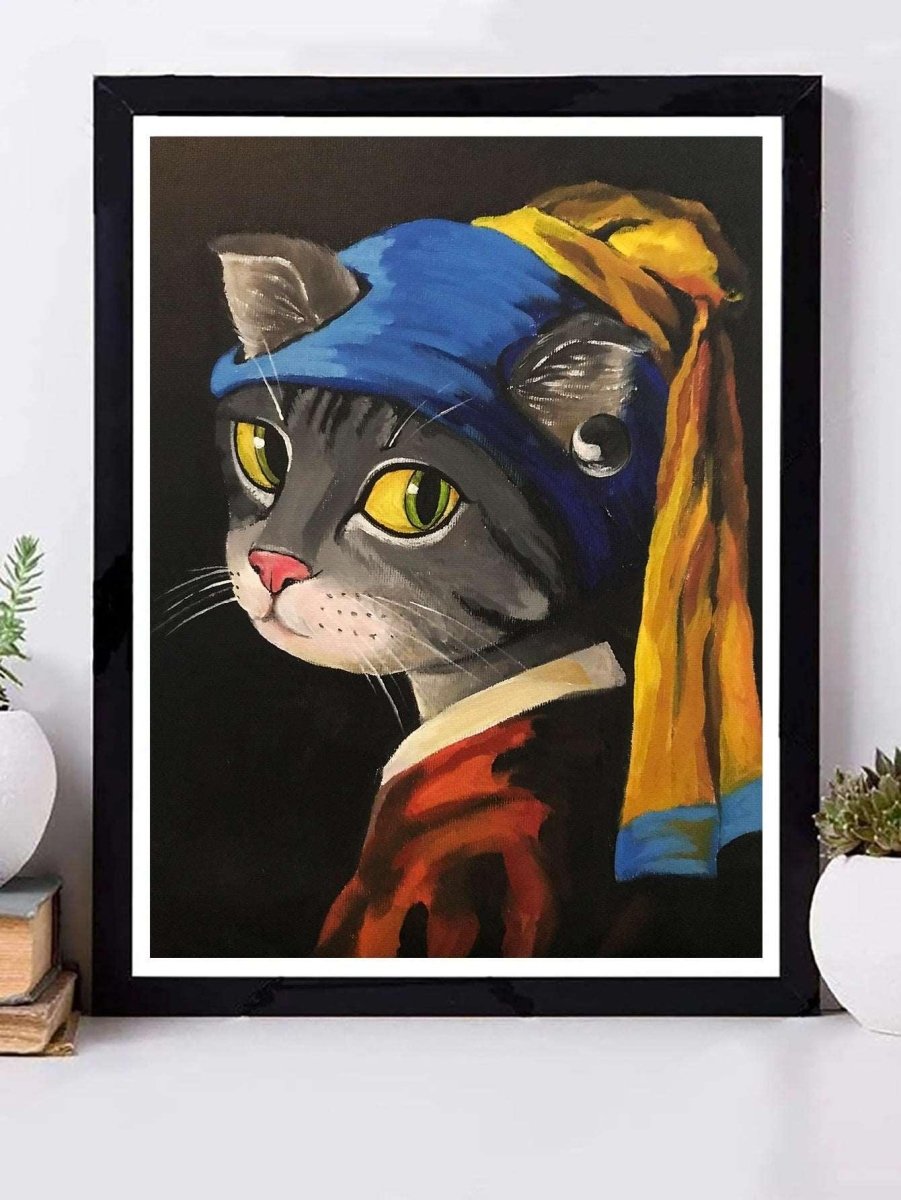 1pc Chemical Fiber Unframed Painting Cat Pattern Wall Art Painting For Home Wall Decor - Brand My Case