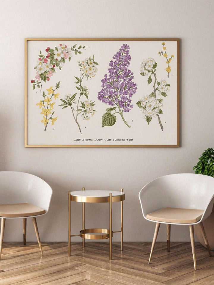 1pc Chemical Fiber Unframed Painting Cottagecore Floral Pattern Unframed Picture For Home - Brand My Case