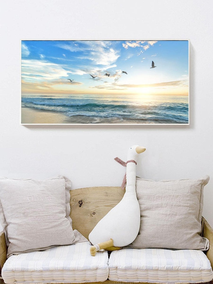 1pc Chemical Fiber Unframed Painting Modern Beach Pattern Unframed Painting For Home - Brand My Case