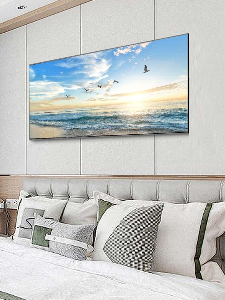 1pc Chemical Fiber Unframed Painting Modern Beach Pattern Unframed Painting For Home - Brand My Case