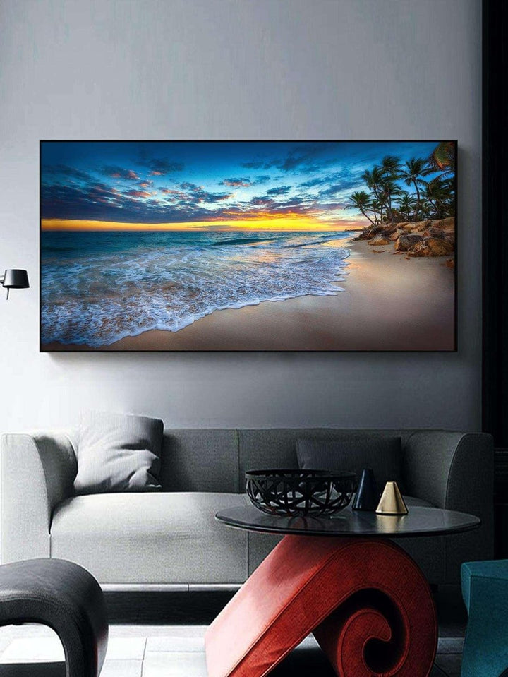 1pc Chemical Fiber Unframed Painting Modern Beach Pattern Unframed Painting For Home - Brand My Case