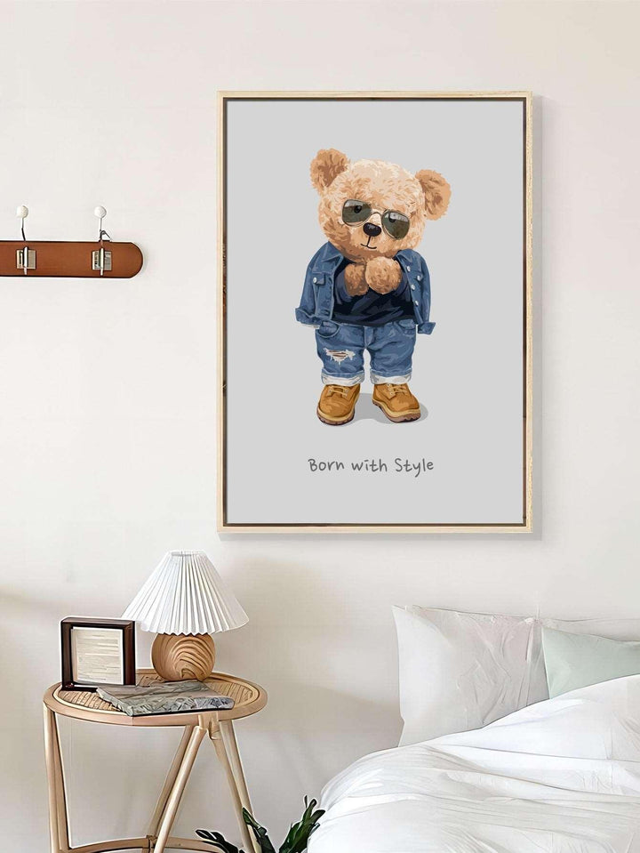 1pc Chemical Fiber Unframed Painting Modern Bear Pattern Wall Art Painting For Home Wall Decor - Brand My Case