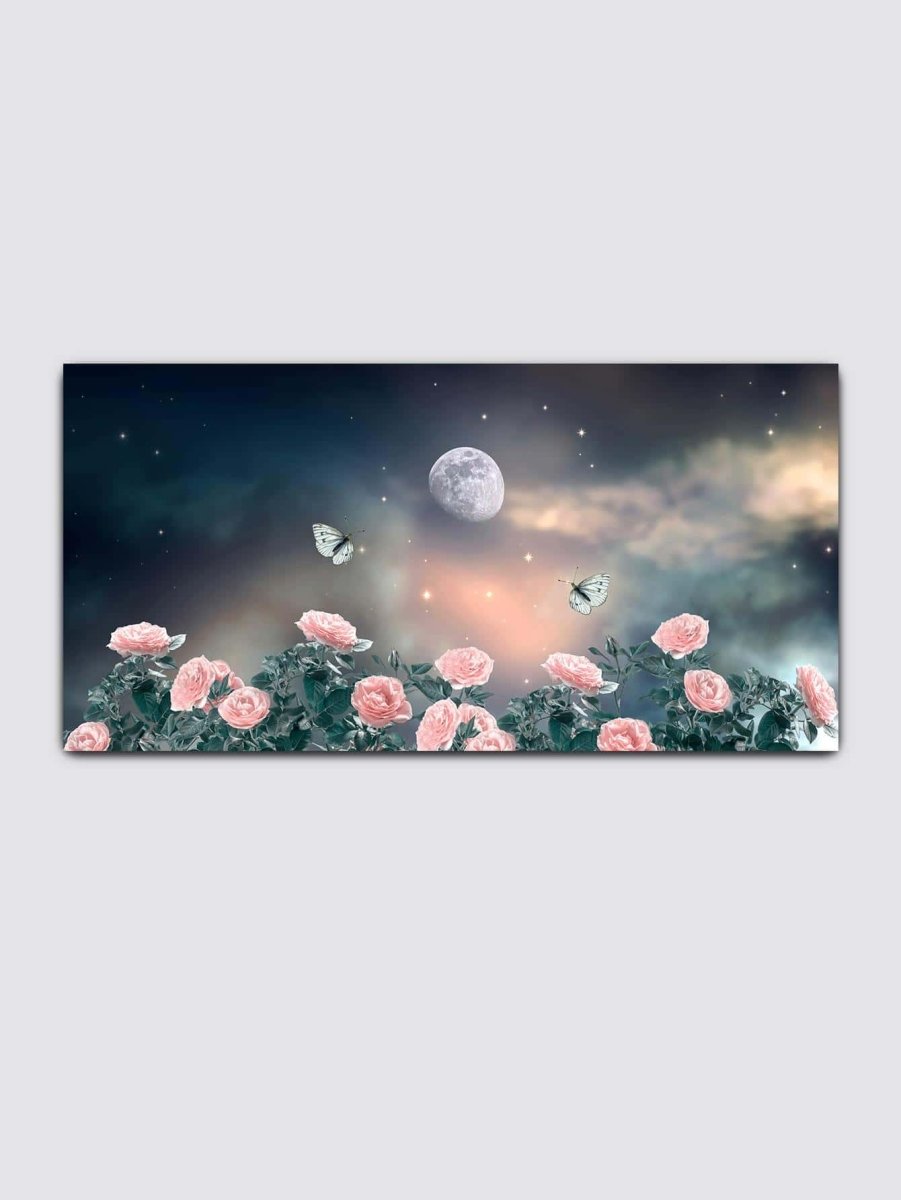 1pc Chemical Fiber Unframed Painting Modern Flower Moon Pattern Wall Art Painting For Home Wall Decor - Brand My Case