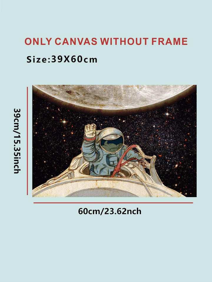 1pc Chemical Fiber Unframed Painting Retro Astronaut Pattern Wall Art Painting For Home Wall Decor - Brand My Case