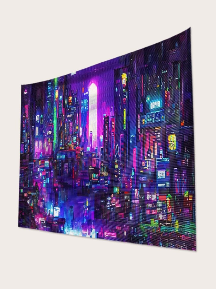 1pc City Night View Pattern Tapestry Fabric Tapestries Poster Wall Hanging For Bedroom - Brand My Case