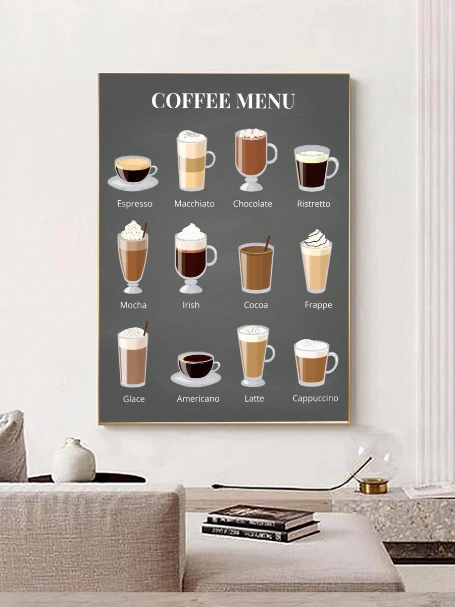 1pc Coffee Pattern Wall Painting Hanging Wall Art Prints Frame Not Include For Home Decor - Brand My Case