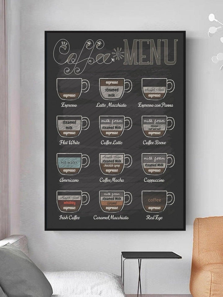 1pc Coffee Pattern Wall Painting Hanging Wall Art Prints Frame Not Include For Home Decor - Brand My Case