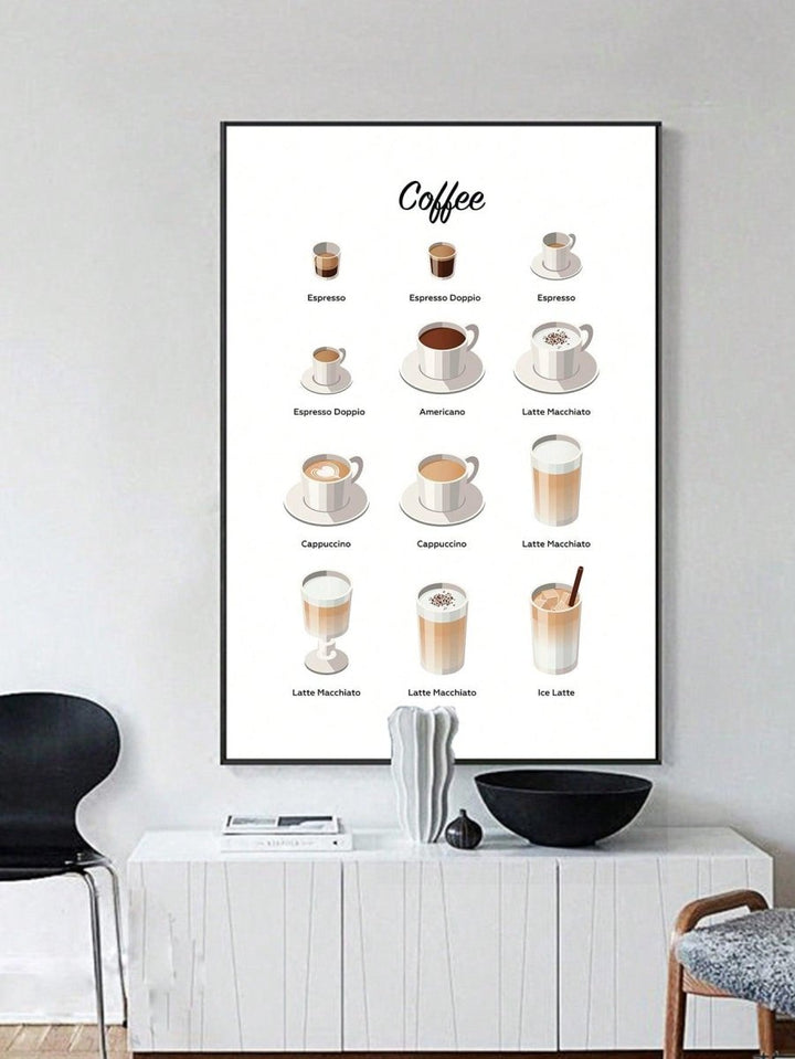 1pc Coffee Pattern Wall Painting Hanging Wall Art Prints Frame Not Include For Home Decor - Brand My Case