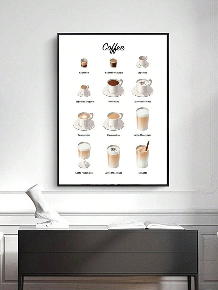 1pc Coffee Pattern Wall Painting Hanging Wall Art Prints Frame Not Include For Home Decor - Brand My Case