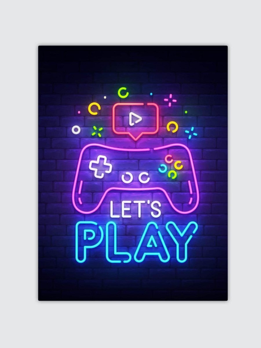 1pc Gamepad Print Framed Painting Modern Letter Game Pad Print Wall Art Painting For Home Wall Decor - Brand My Case