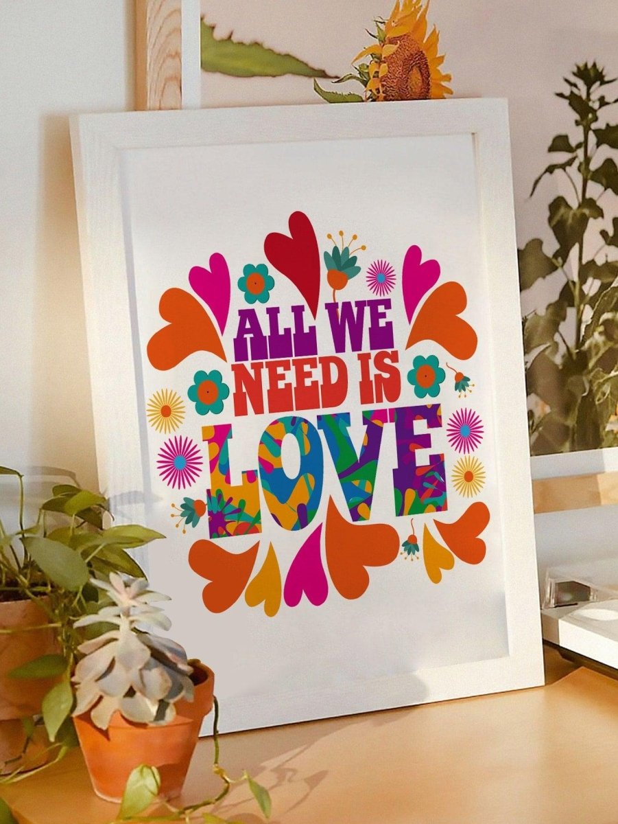 1pc Heart Slogan Graphic Unframed Painting - Brand My Case