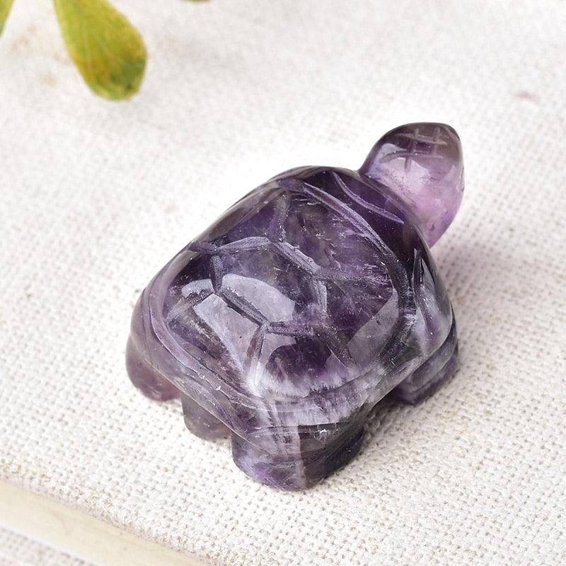 1PC Natural Crystal Rose Quartz Tortoise Amethyst Opal Animals Healing Stone Home Decor Fish Tank Crafts Small Decoration - Brand My Case