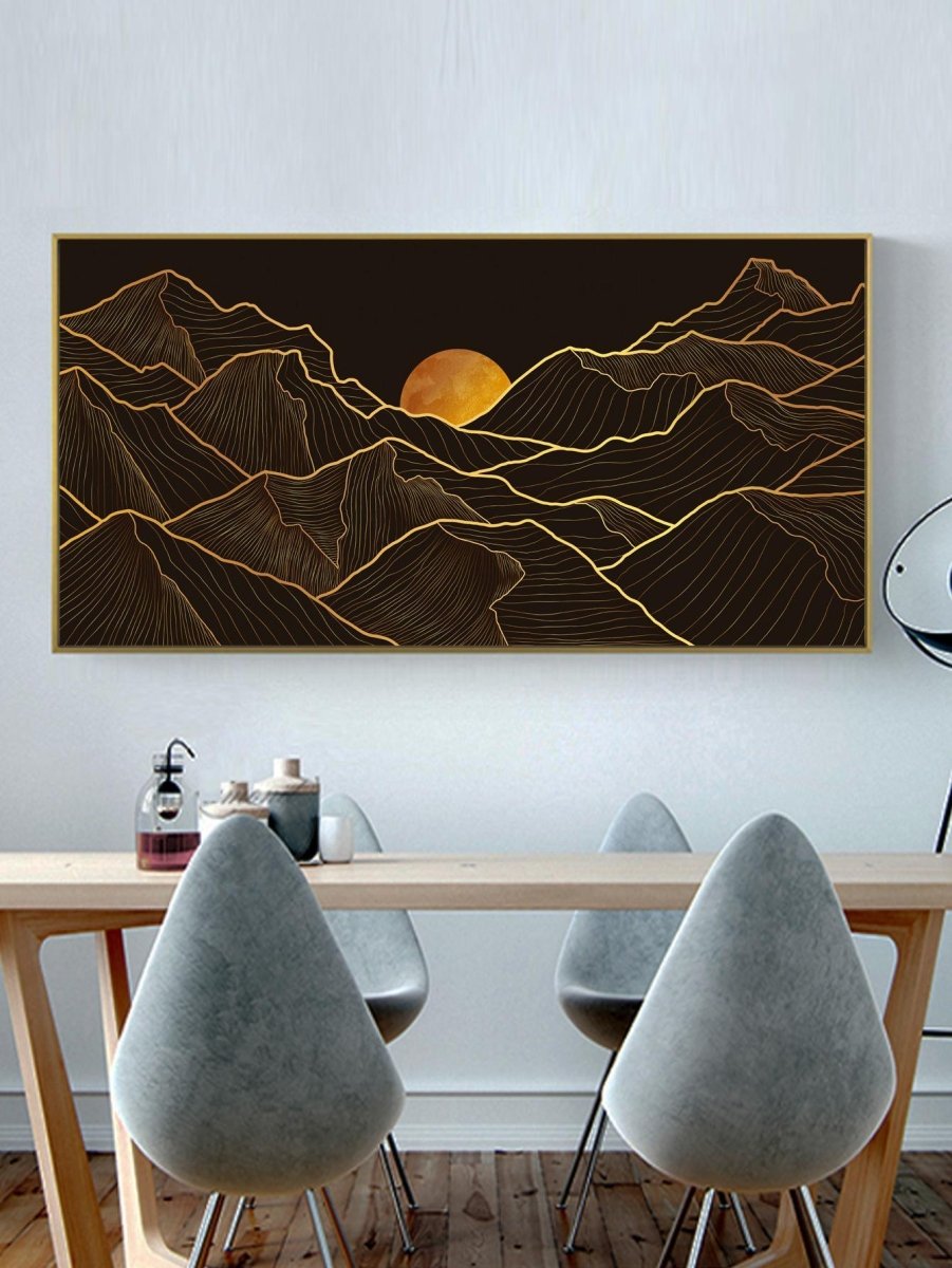 1pc Sun Mountain Pattern Unframed Painting Modern Chemical Fiber Colorful Wall Art Painting For Home Decor - Brand My Case