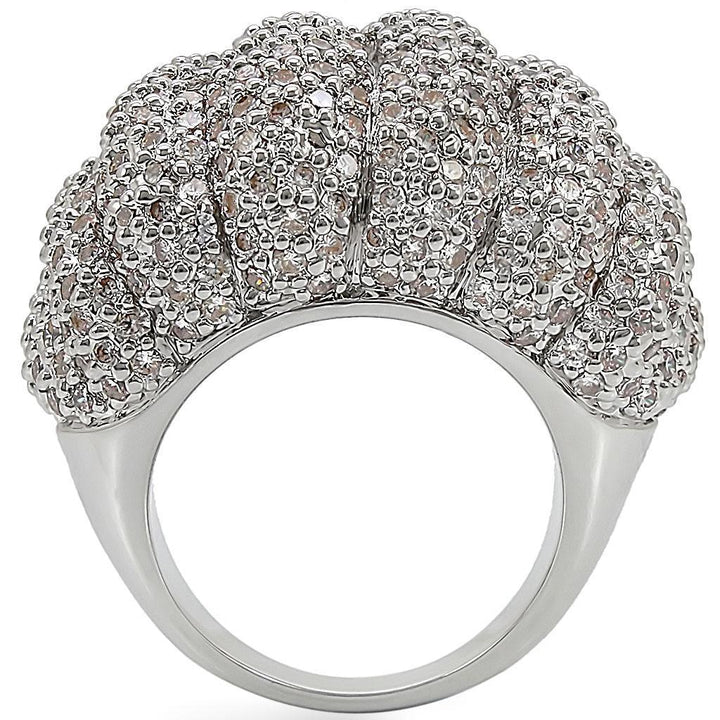 1W020 - Rhodium Brass Ring with AAA Grade CZ in Clear - Brand My Case
