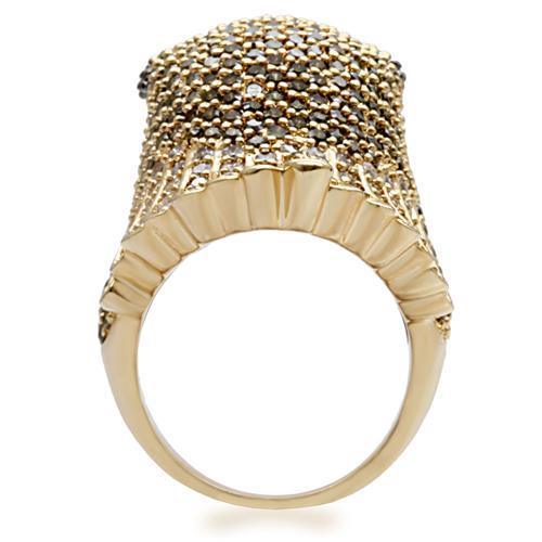 1W084 - Gold+Ruthenium Brass Ring with AAA Grade CZ in Multi Color - Brand My Case