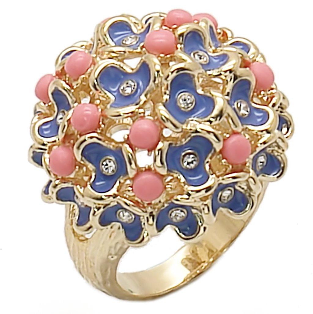 1W106 Gold Brass Ring with Semi-Precious in Rose - Brand My Case