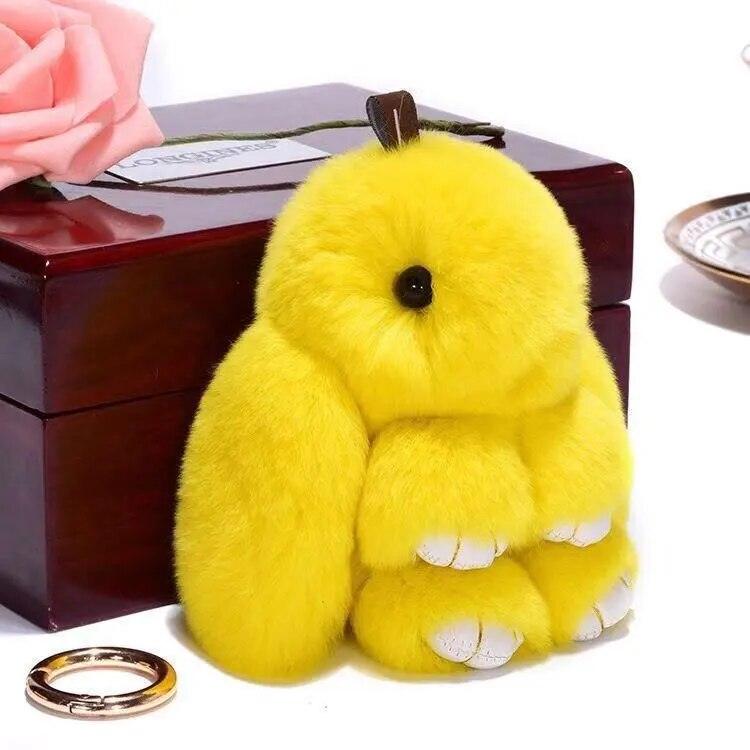 20 Color Fluffy Rabbit Fur Pompon Bunny Keychain Trinket Women Toy Pompom Rabbit Key Ring On Bag Key Chain Jewelry Gift - Brand My Case