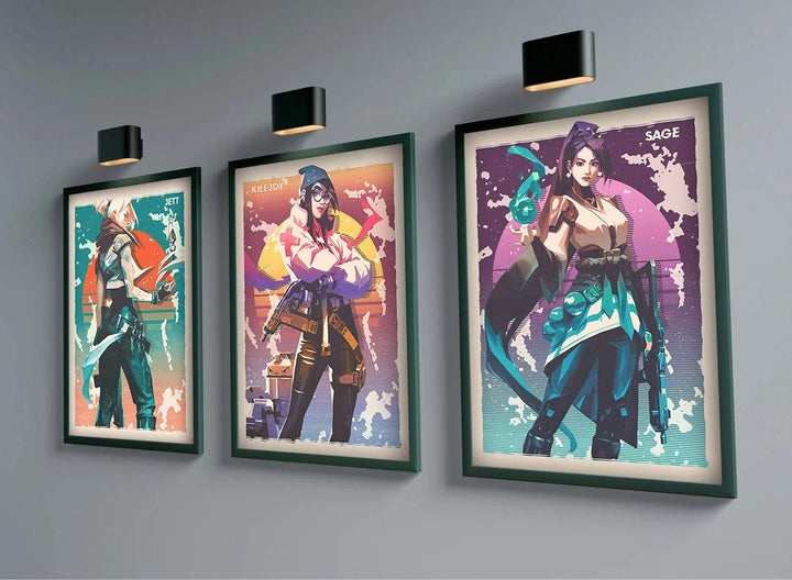 2023 Valorant Game Poster Set - Canvas Wall Art - Gaming Room Decor - Brand My Case