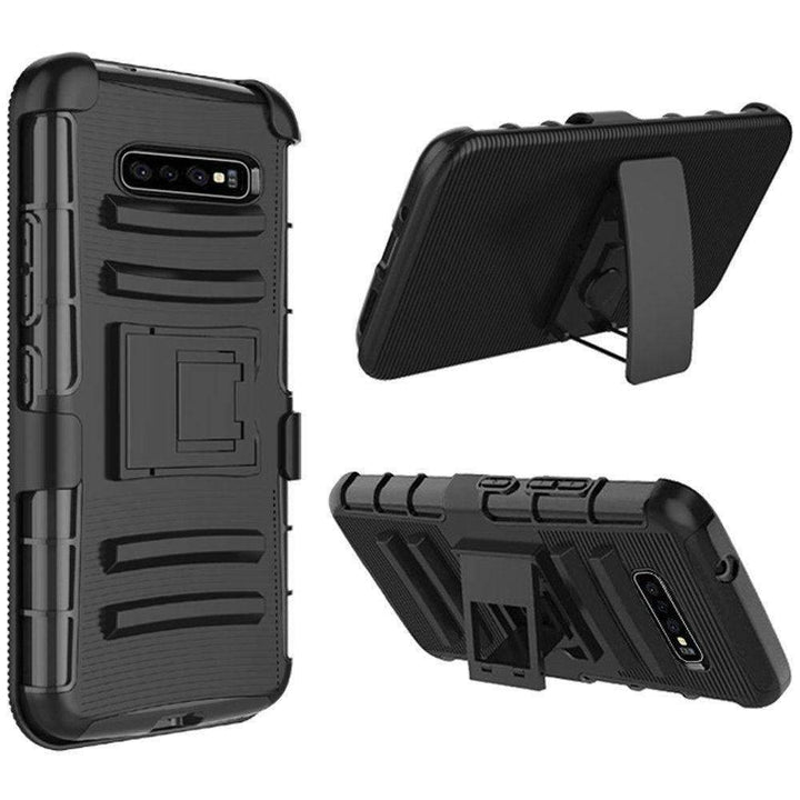 AMZER Hybrid Kickstand Case With Holster for Samsung Galaxy S10 -