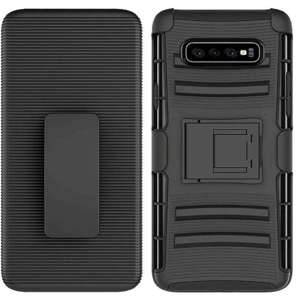 AMZER Hybrid Kickstand Case With Holster for Samsung Galaxy S10 -