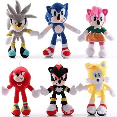 20cm Sonic The Hedgehog Plush Doll Cute Shadow Knuckles Doll Model Keychain Backpack Decoration Pendant Children's Toys Gifts