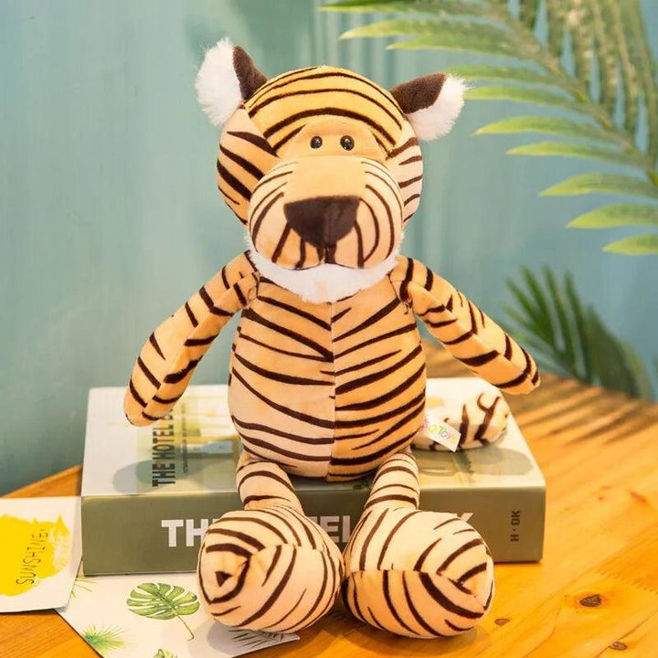 25cm Stuffed Lifelike Lion Tiger Elephant Monkey Leopard Giraffe Raccoon Doll Simulation Forest Animals Plush Toys for Kids Gift - Brand My Case