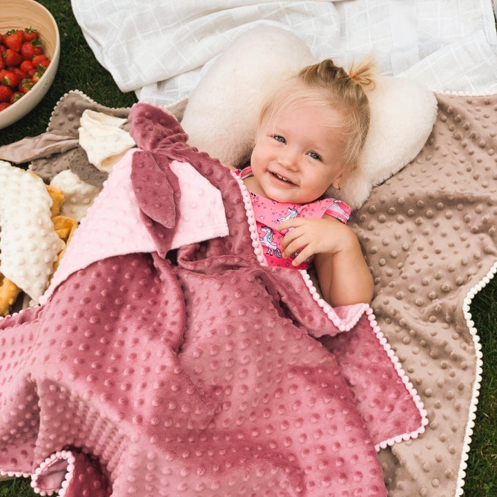 2in1 Blanket with sewn-up Baby Comforter, dusty rose - Brand My Case