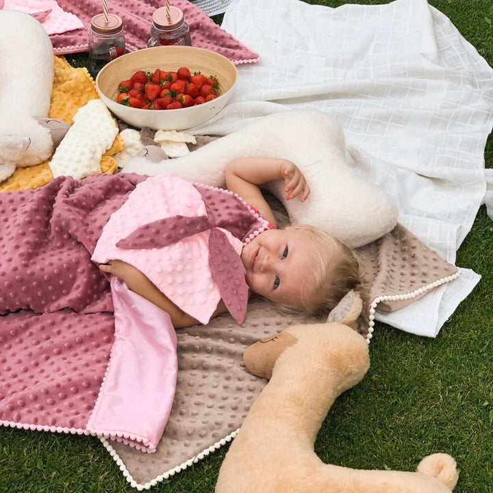 2in1 Blanket with sewn-up Baby Comforter, dusty rose - Brand My Case