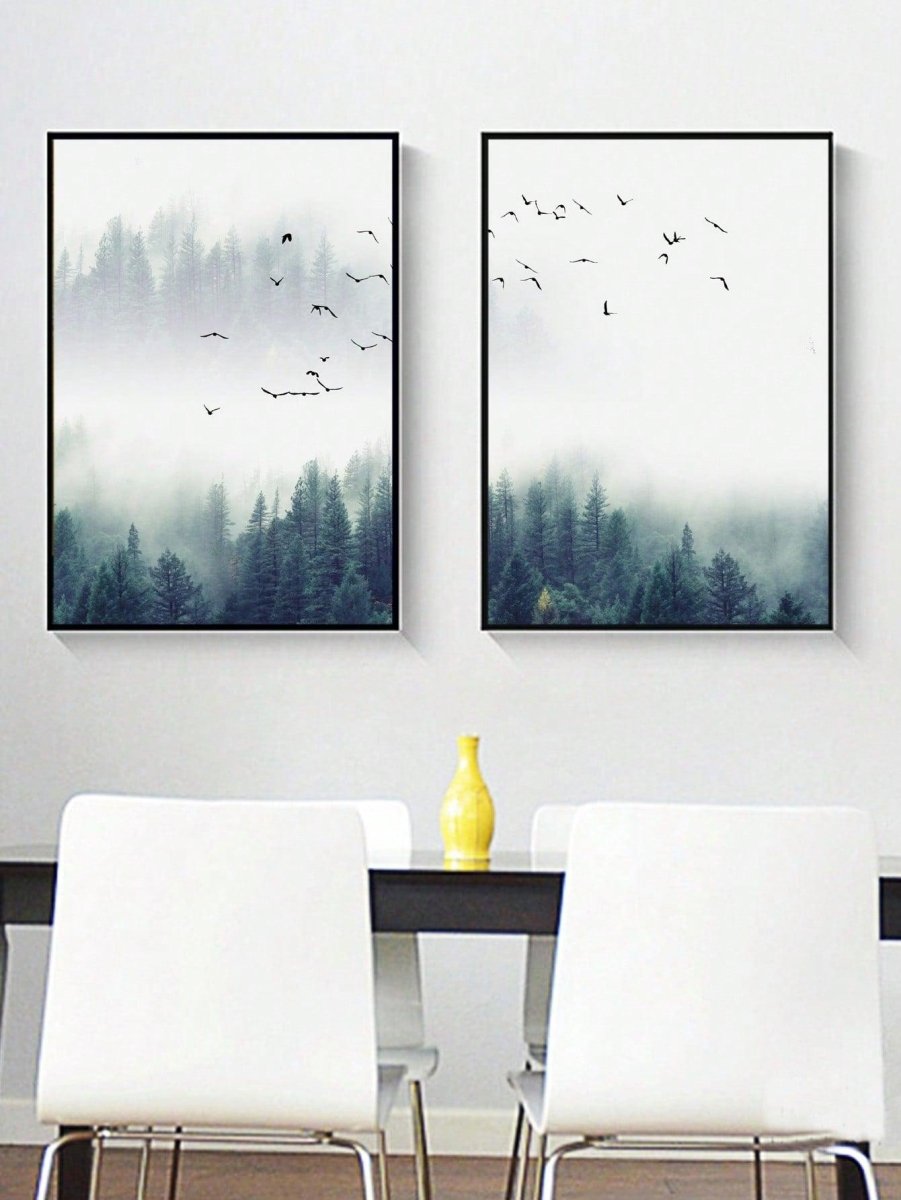 2pcs Tree Pattern Unframed Painting Modern Chemical Fiber Unframed Picture For Home Decor - Brand My Case