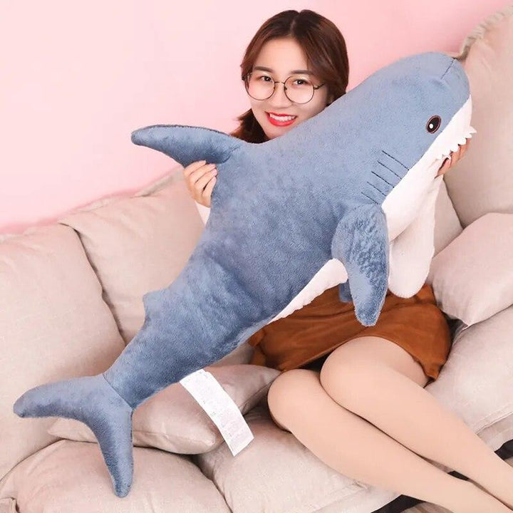 30cm Blue Shark Reading Pillow For kids Plush Funny Toy Stuffed Shark Children Boys Cushion Girl Animal Birthday Kid Brinquedos - Brand My Case