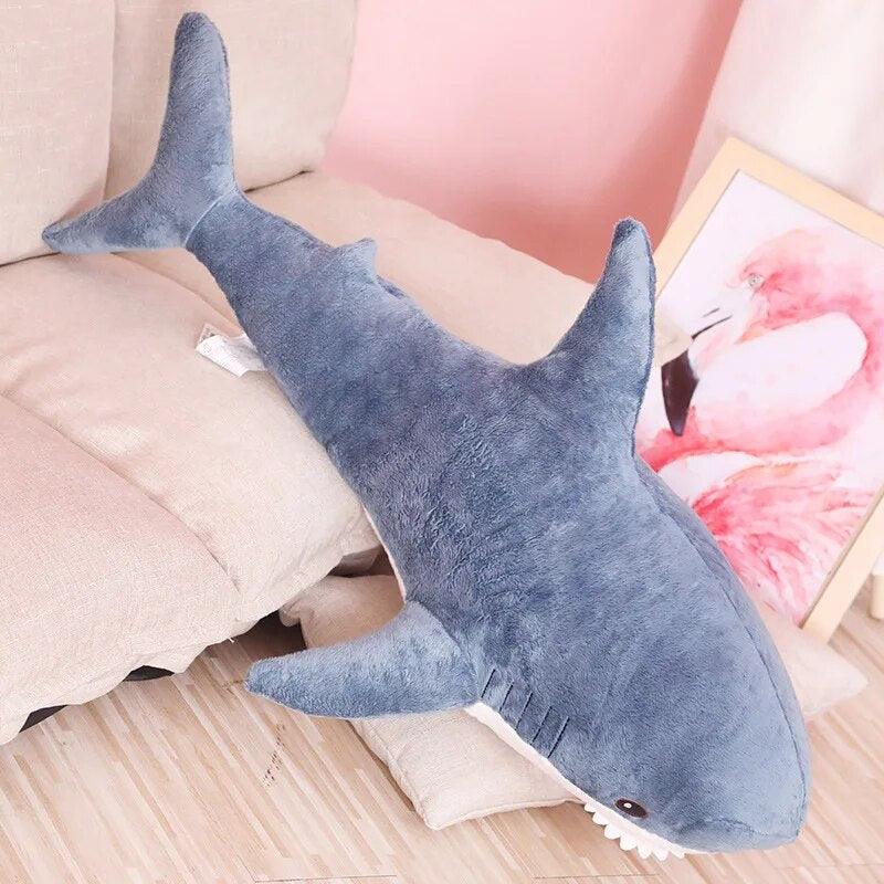 30cm Blue Shark Reading Pillow For kids Plush Funny Toy Stuffed Shark Children Boys Cushion Girl Animal Birthday Kid Brinquedos - Brand My Case