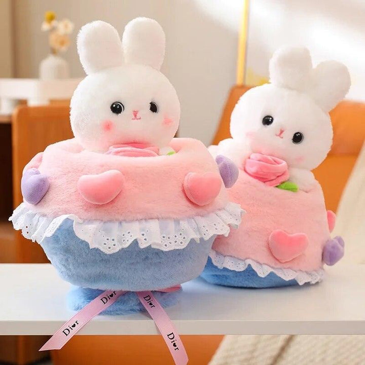 30cm Creative Funny Doll Heart Rabbit Plush Toy Stuffed Soft Princess Bunny Transformed into Bouquet Sweet Gift for Kids Girls - Brand My Case