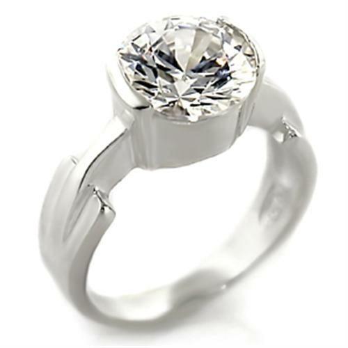 32125 - High-Polished 925 Sterling Silver Ring with AAA Grade CZ in - Brand My Case