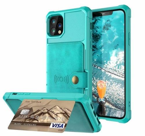 360 Protection Magnetic Leather Wallet Armor Case for iPhone - Brand My Case
