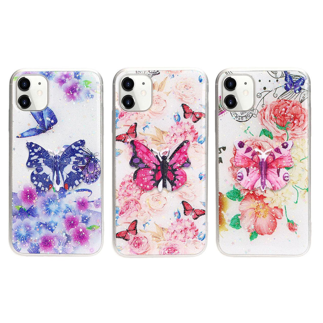 3D Butterfly Design Stand Slim Case for iPhone 12 / 12 Pro 6.1 - Brand My Case