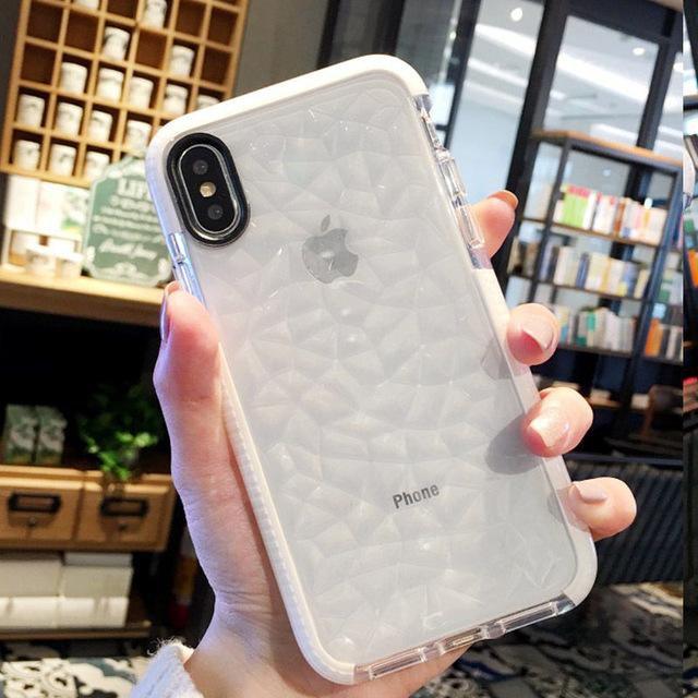 3D Diamond Texture Clear Phone Case - Brand My Case