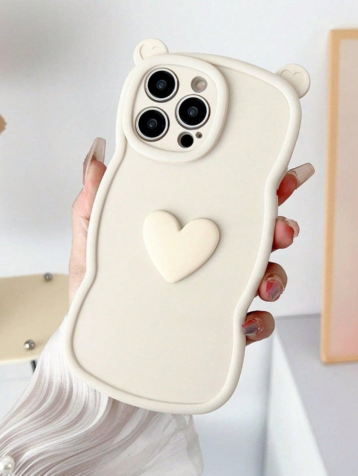 3D Heart Decor Ear Design Phone Case - Brand My Case