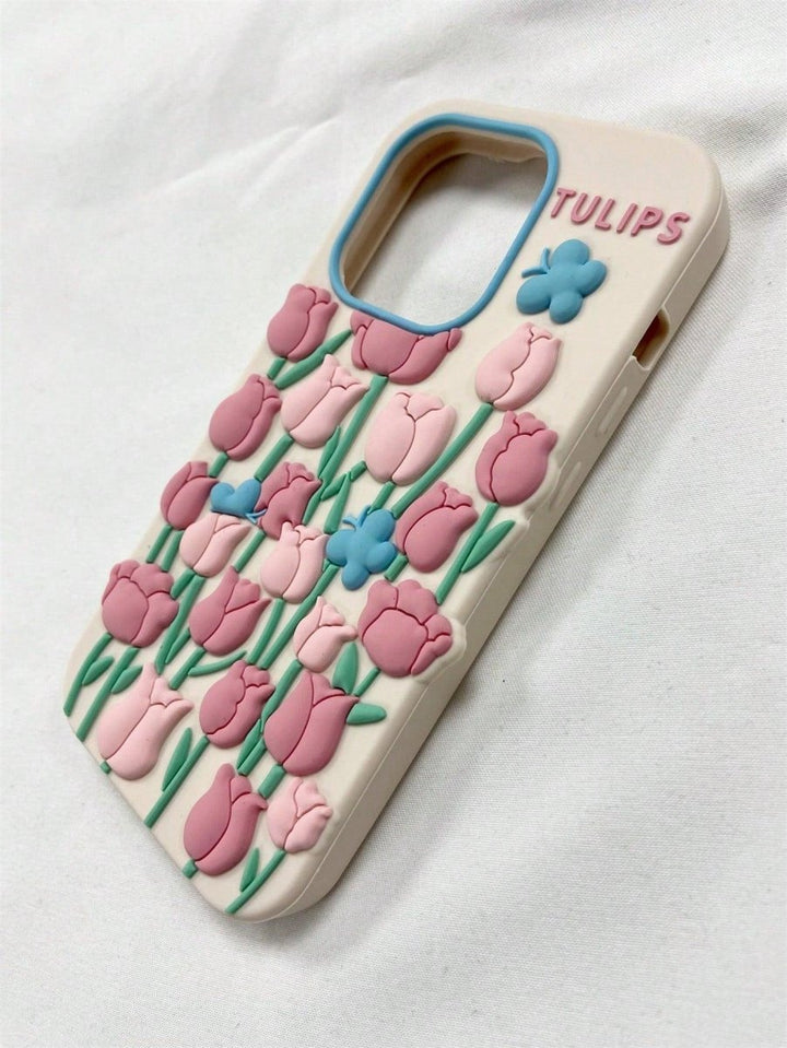 3D Tulip Pattern Phone Case - Brand My Case