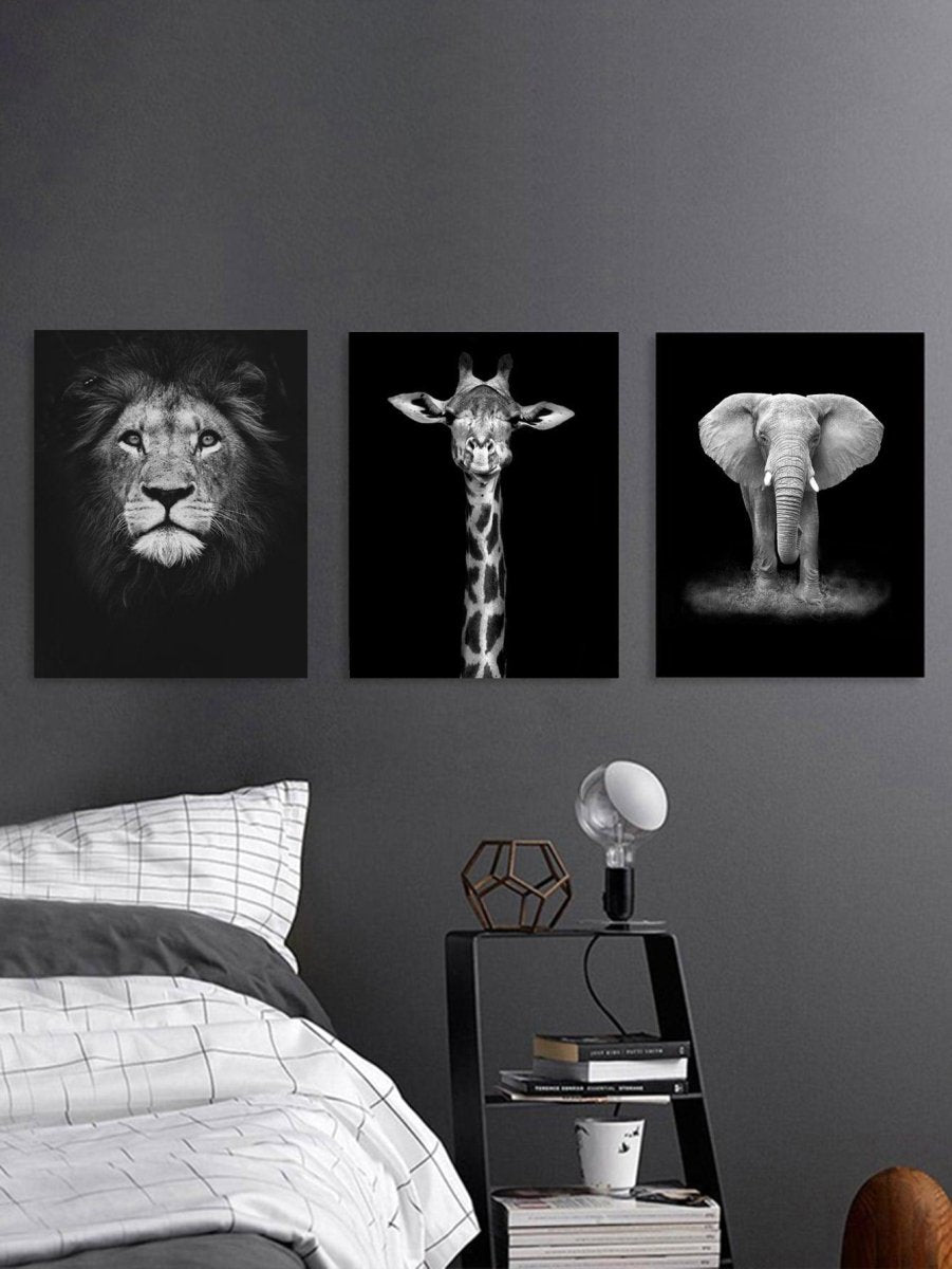 3pcs Animal Pattern Wall Painting Hanging Wall Art Prints Frame Not Include For Home Decor - Brand My Case