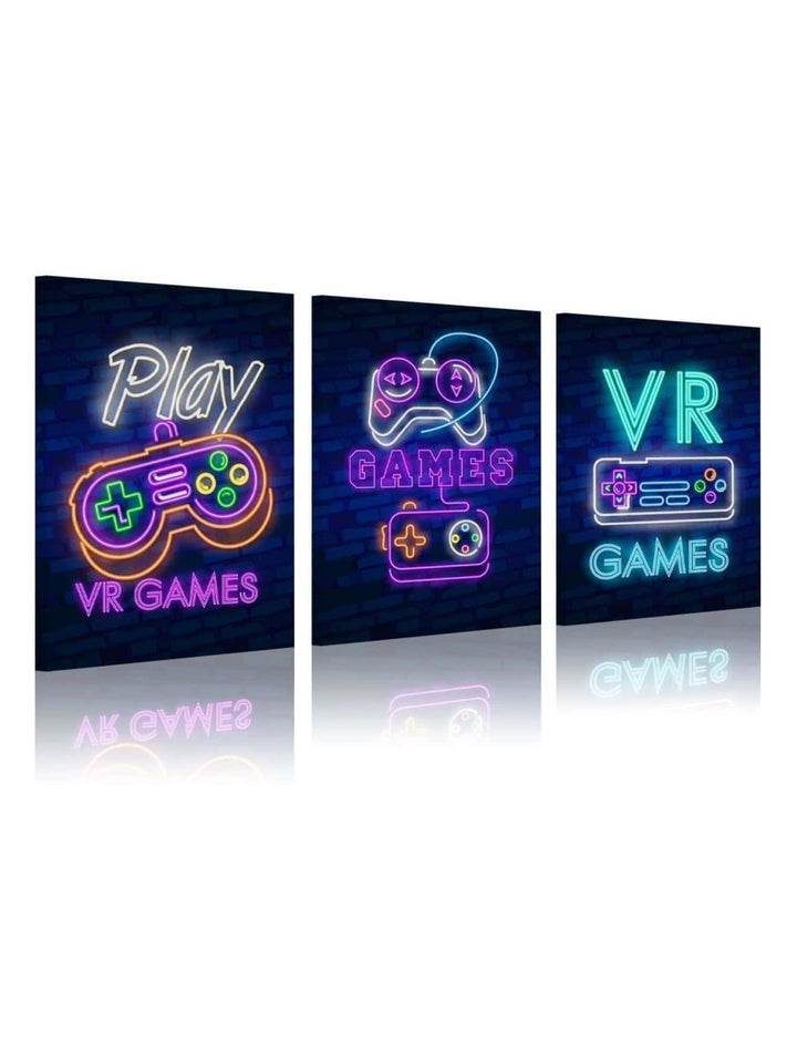 3pcs Chemical Fiber Unframed Painting Modern Gamepad Pattern Unframed Picture For Home - Brand My Case