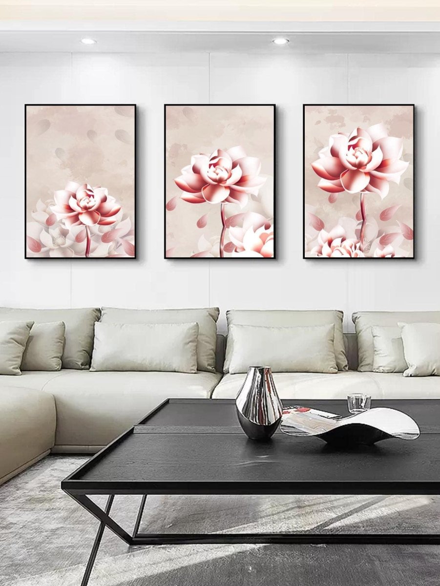 3pcs Floral Pattern Unframed Modern Chemical Fiber Wall Art Painting For Home Wall Decor - Brand My Case