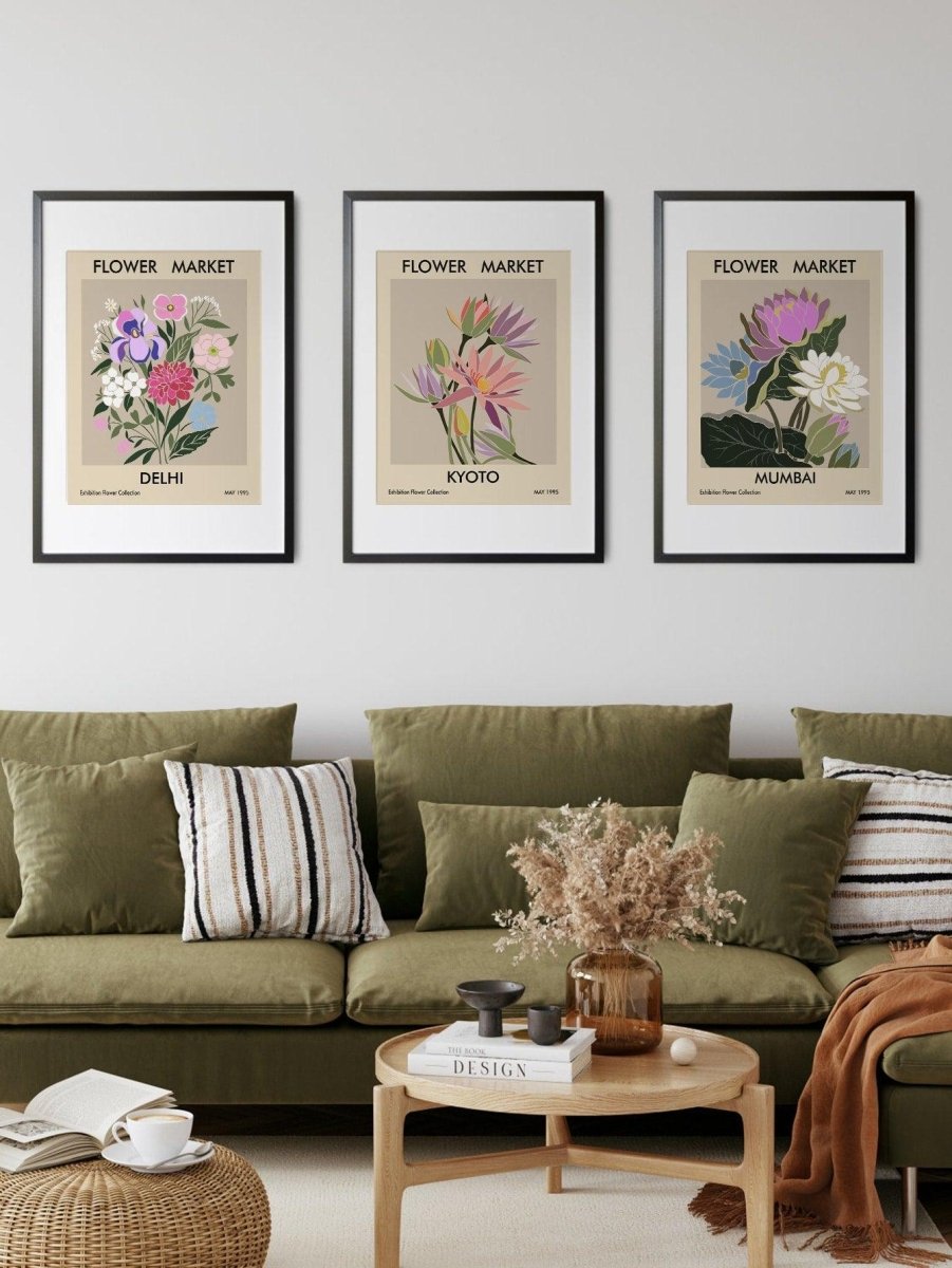 3pcs Floral Print Unframed Paintings - Brand My Case