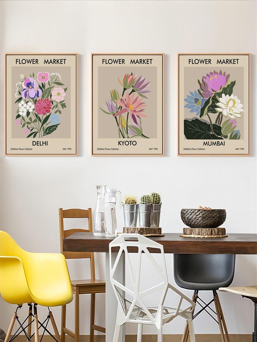 3pcs Floral Print Unframed Paintings - Brand My Case