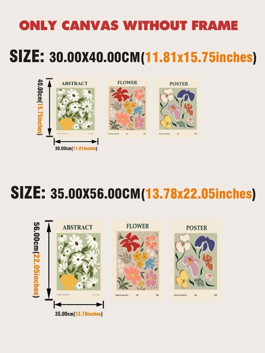 3pcs Floral Prints Unframed Painting - Brand My Case