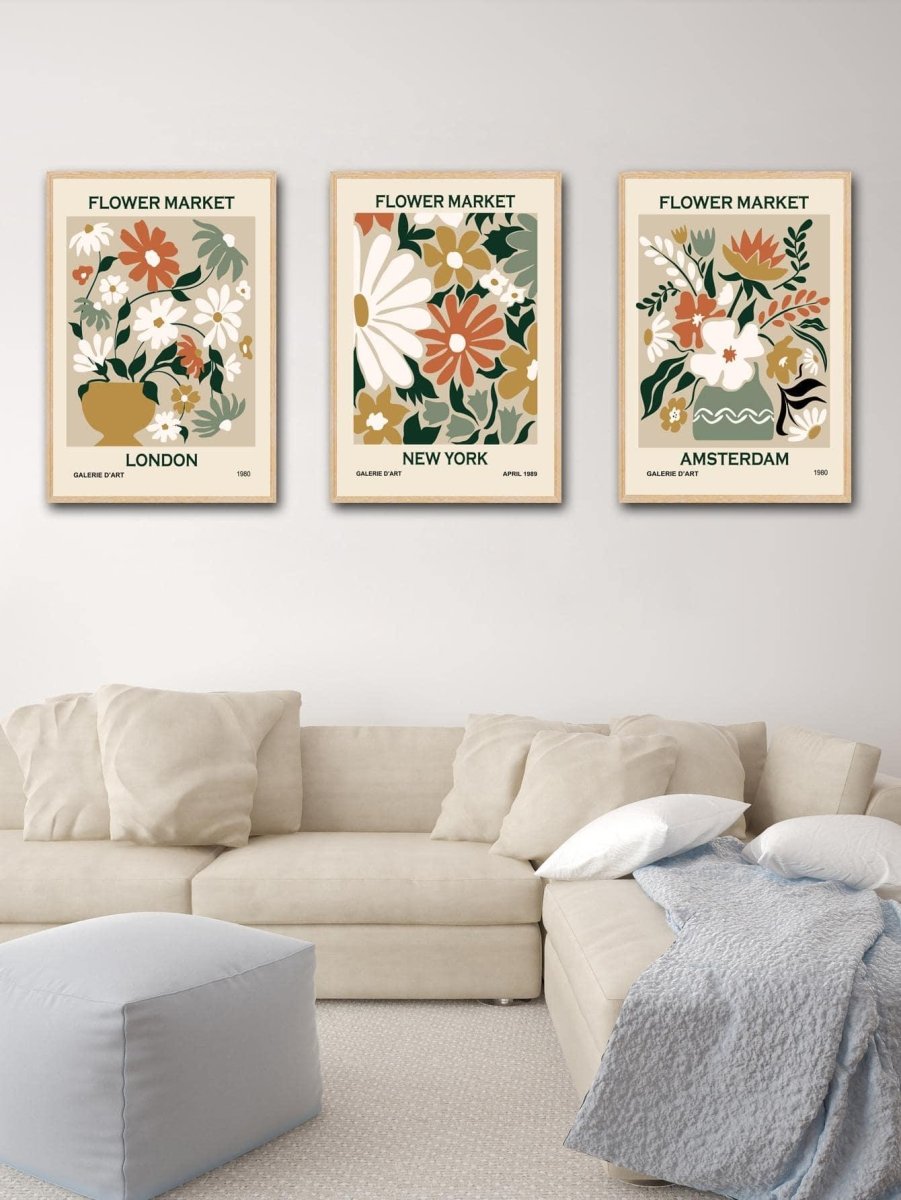 3pcs Floral Prints Unframed Painting - Brand My Case