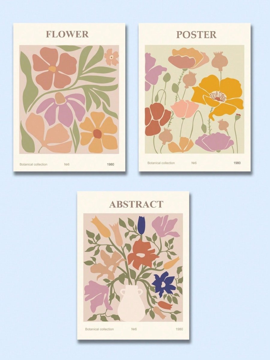 3pcs Floral Prints Unframed Painting - Brand My Case