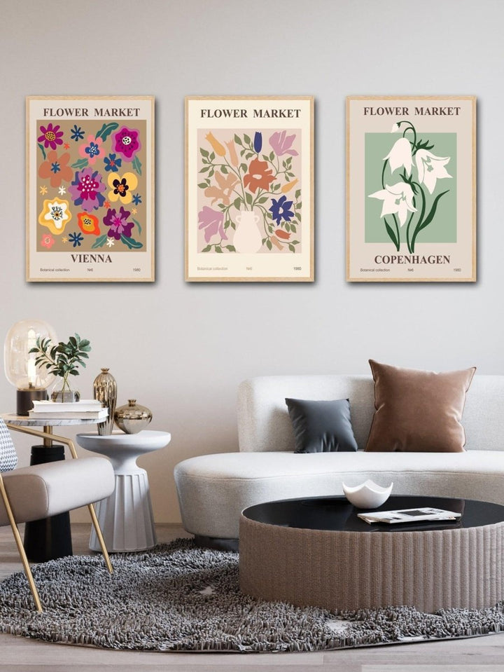 3pcs Floral Prints Unframed Painting - Brand My Case