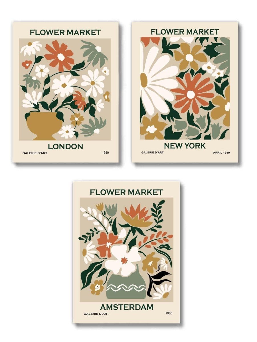 3pcs Floral Prints Unframed Painting - Brand My Case